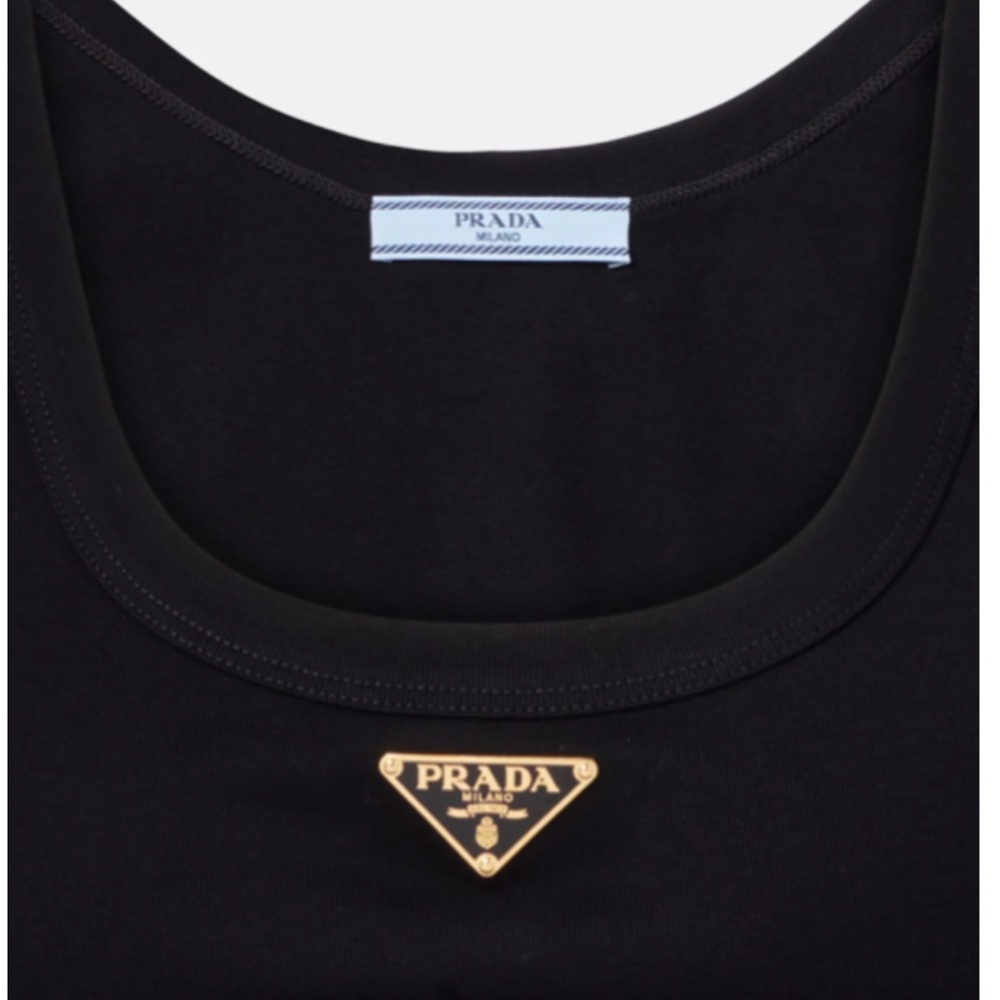 PRADA logo cropped tank top - Picture 5 of 9